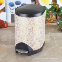 Gold Cloud Design Foot Pedal Slow Down Close Dustbin (S-8LC)